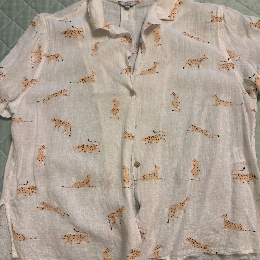 Rails Cream Shirt with Cheetah Design